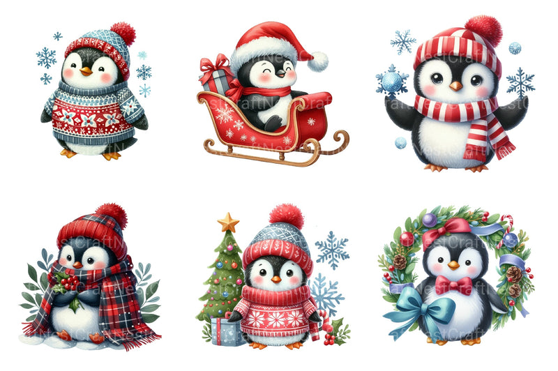 Cute Penguins Clipart Bundle - CraftNest - Digital Crafting and Art