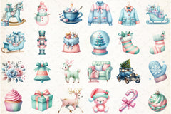 Pastel Christmas Clipart Bundle - CraftNest - Digital Crafting and Art