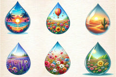Landscape Water Droplet Clipart Bundle 3 - CraftNest - Digital Crafting and Art