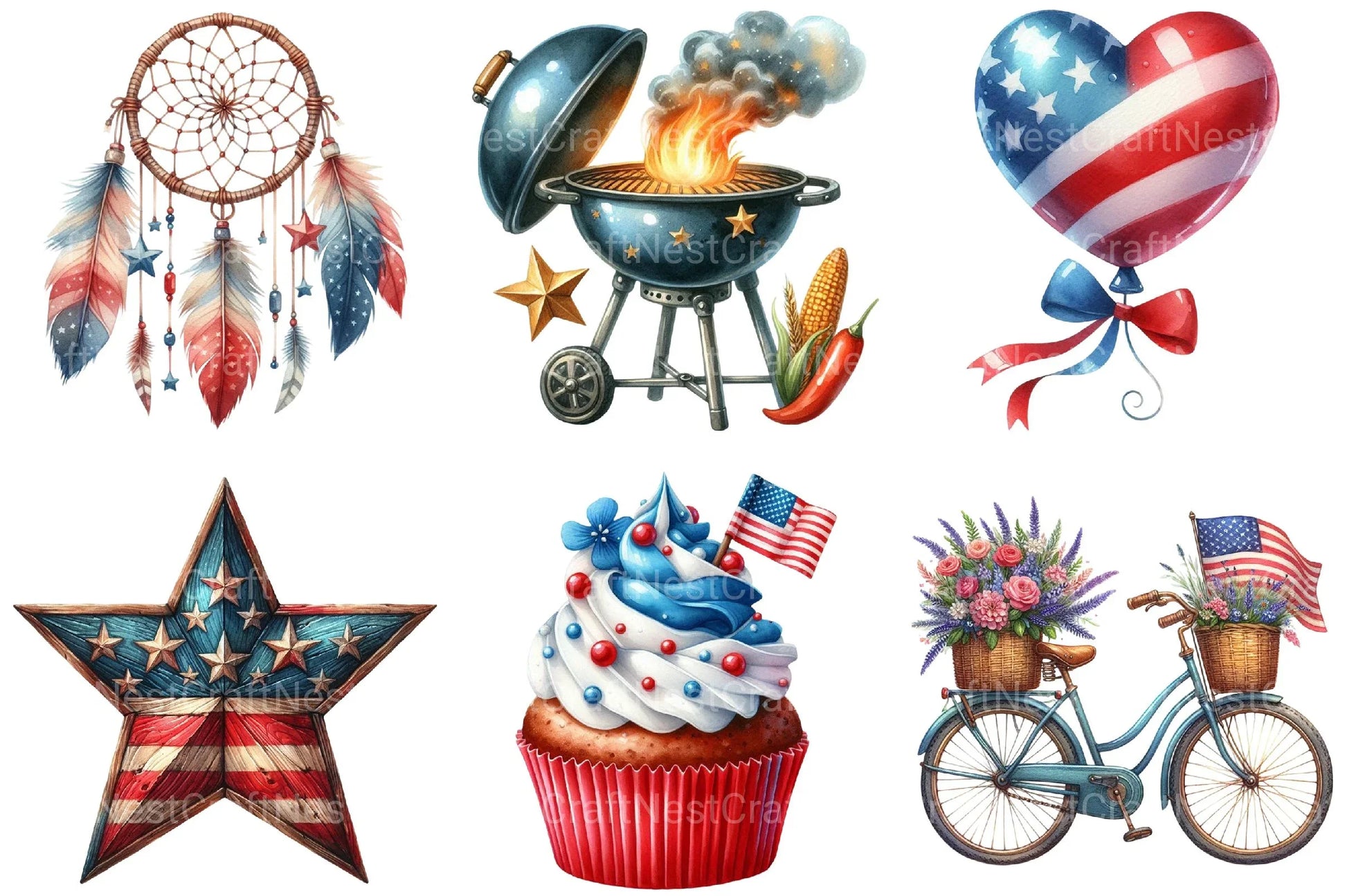 Full 4th of July Clipart Bundle - CraftNest - Digital Crafting and Art