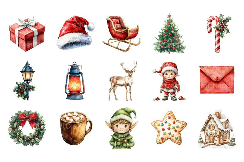 Timeless Winter Charm Christmas Collection Clipart Bundle - CraftNest - Digital Crafting and Art