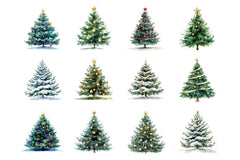 Whimsical Christmas Tree Clipart Bundle - CraftNest - Digital Crafting and Art