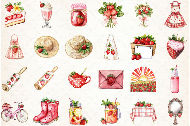 Strawberry Cottage Clipart Bundle - CraftNest - Digital Crafting and Art