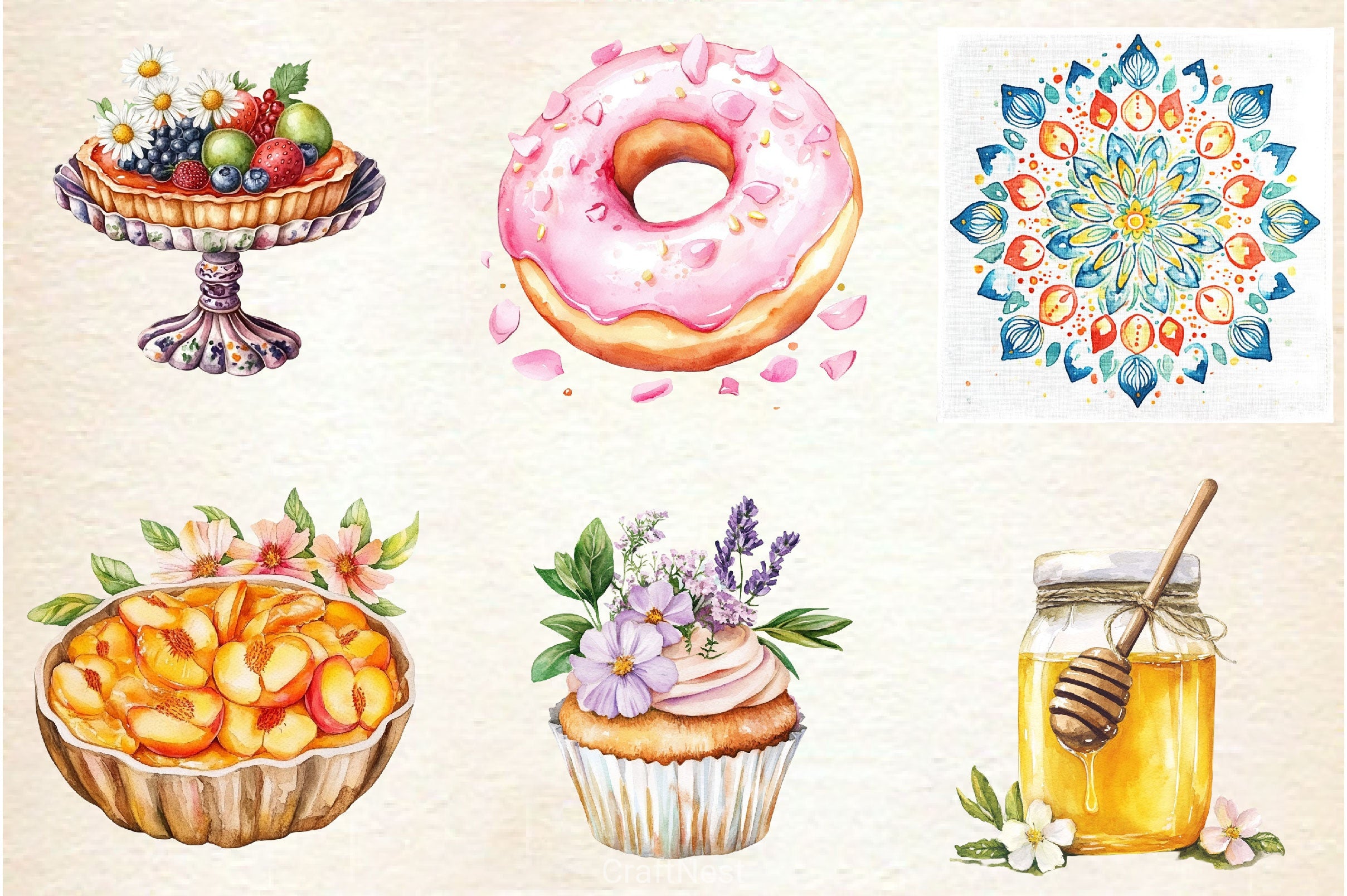 Bohemian Summer Baking Clipart Bundle 2 - CraftNest - Digital Crafting and Art