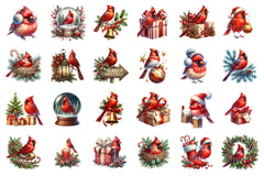 Red Cardinal Christmas Birds Clipart Bundle - CraftNest - Digital Crafting and Art