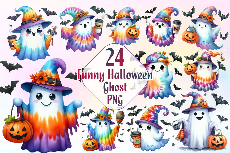 Funny Halloween Ghost Clipart Bundle 3 - CraftNest - Digital Crafting and Art
