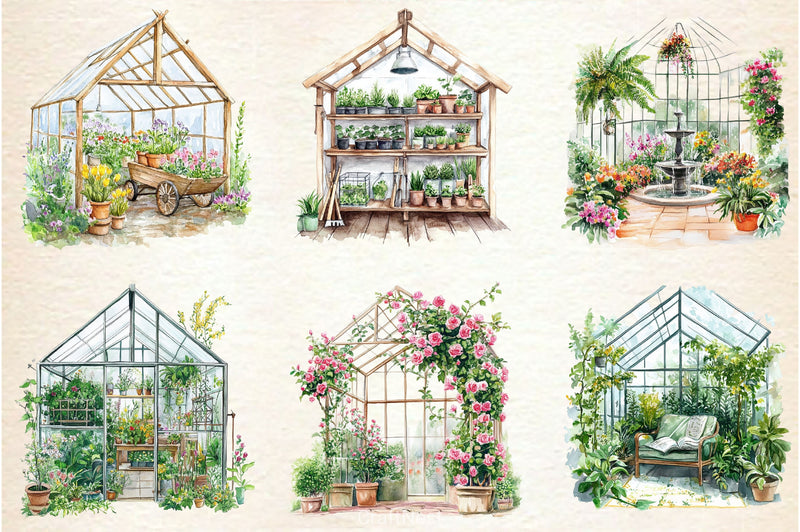 Spring Greenhouse Clipart Bundle 2 - CraftNest - Digital Crafting and Art