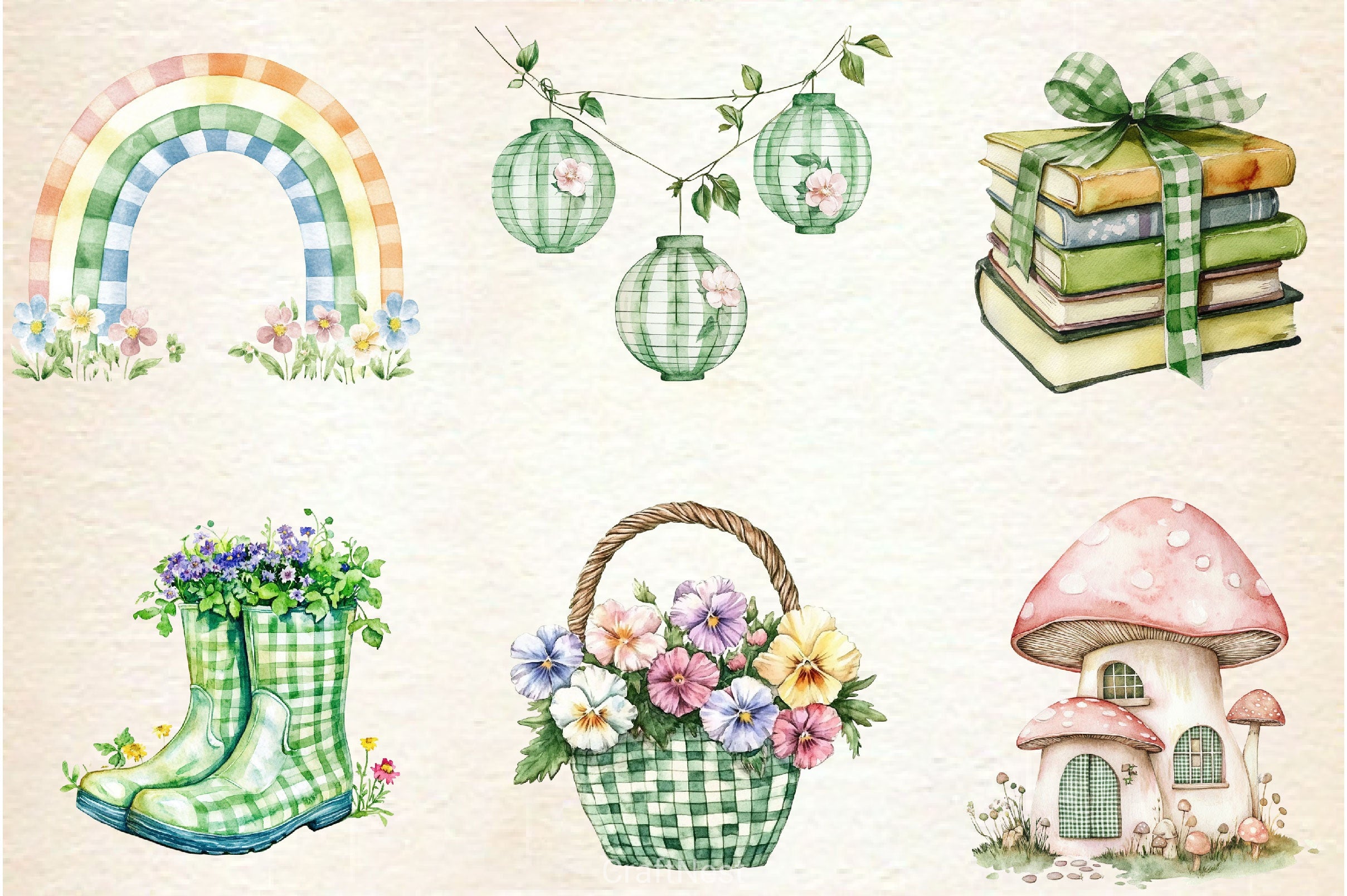 Fun Pastel Spring Clipart Bundle - CraftNest - Digital Crafting and Art