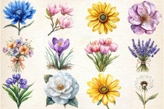 Spring Flowers Clipart Bundle 4 - CraftNest - Digital Crafting and Art