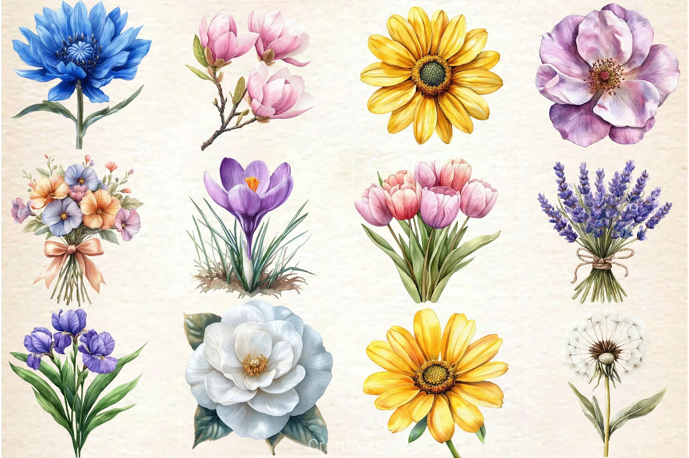Spring Flowers Clipart Bundle 4 - CraftNest - Digital Crafting and Art