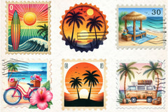 Retro Summer Postage Clipart Bundle 2 - CraftNest - Digital Crafting and Art