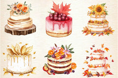 Fall Wedding Cake Clipart Bundle 2 - CraftNest - Digital Crafting and Art