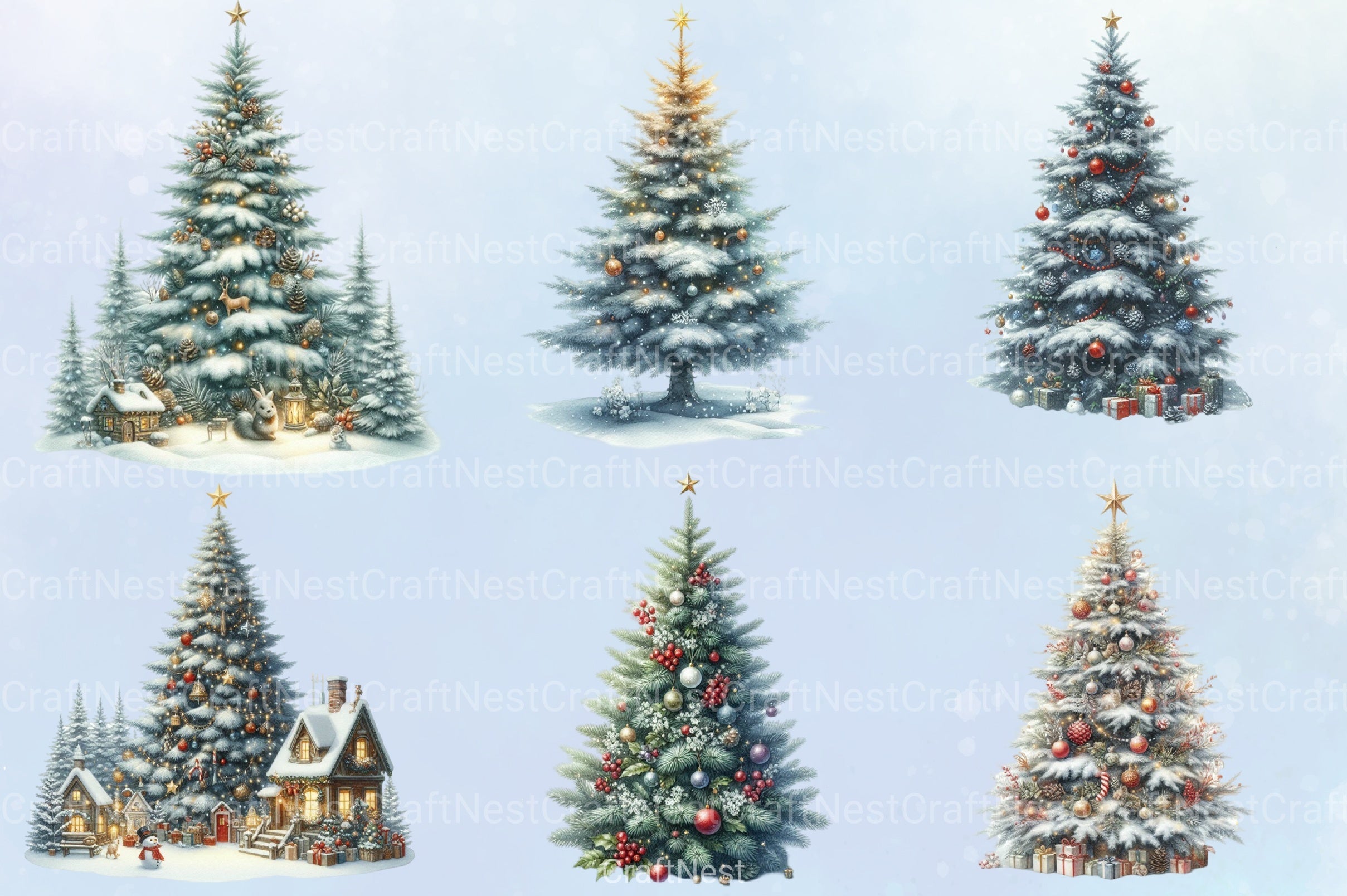 Christmas Tree Clipart Bundle 25 - CraftNest - Digital Crafting and Art