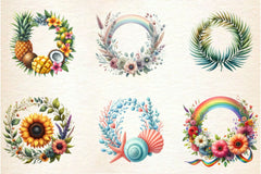 Summer Wreath Clipart Bundle - CraftNest - Digital Crafting and Art