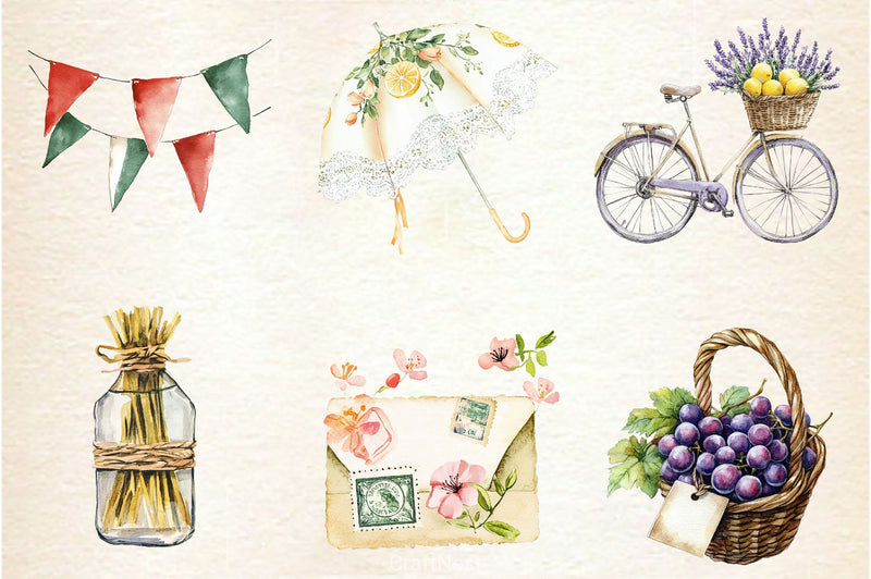 Antique Italian Summer Clipart Bundle 2 - CraftNest - Digital Crafting and Art