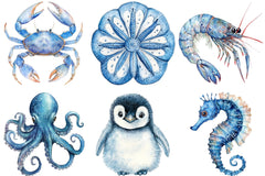 Blue Ocean Animals Clipart - CraftNest - Digital Crafting and Art