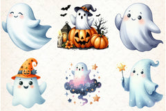 Cute Ghost Clipart Bundle - CraftNest - Digital Crafting and Art