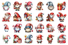 Christmas Gnomes Clipart Bundle: Red & White Festive Fun - CraftNest - Digital Crafting and Art