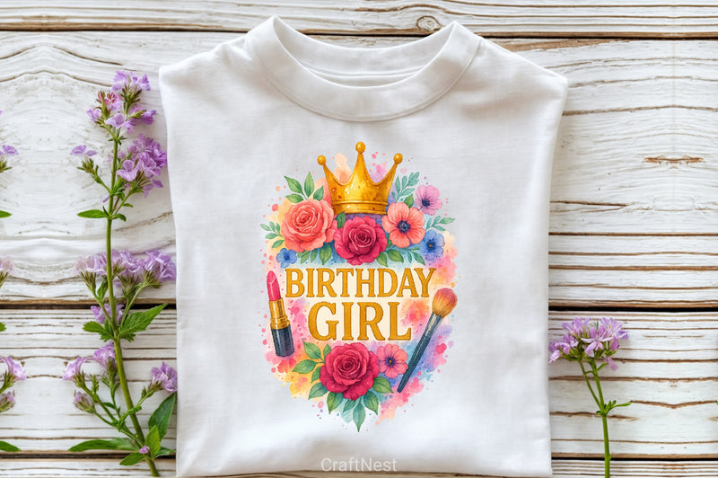 Birthday Girl Floral Clipart Bundle 3 - CraftNest - Digital Crafting and Art