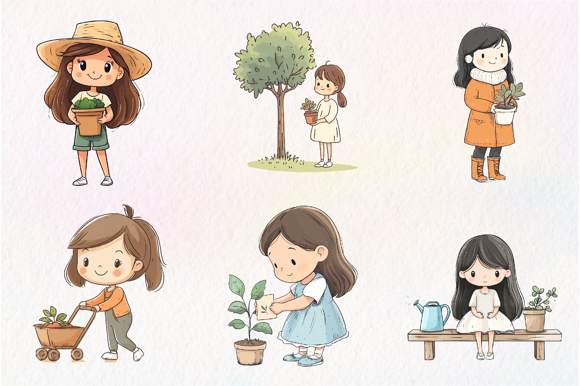 Gardening Girl Clipart Bundle - CraftNest - Digital Crafting and Art