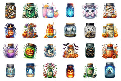 Halloween Mason Jar Clipart Bundle 1 - CraftNest - Digital Crafting and Art