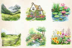 Spring Scenery Clipart Bundle - CraftNest - Digital Crafting and Art