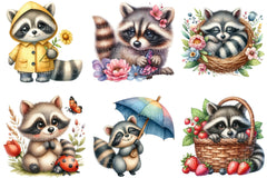 Spring Cute Raccoon Clipart - CraftNest - Digital Crafting and Art