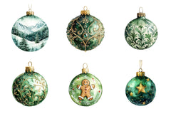 Green Christmas Balls Clipart Bundle - CraftNest - Digital Crafting and Art