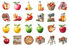 Falling Apples Clipart Bundle 99 - CraftNest - Digital Crafting and Art