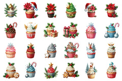 Christmas Cupcakes & Sweets Clipart Bundle - CraftNest - Digital Crafting and Art