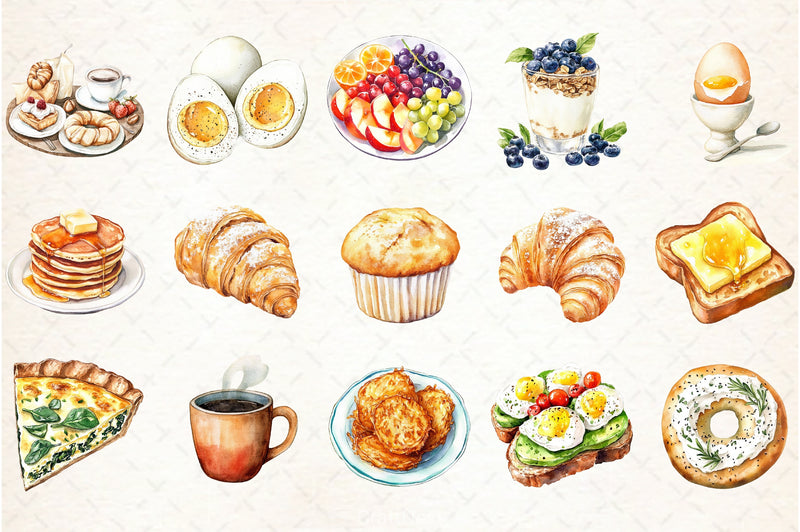Easy Breakfast Clipart Bundle - CraftNest - Digital Crafting and Art