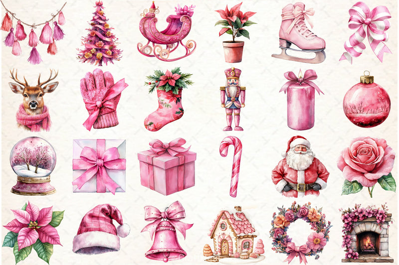 Rose Gold Christmas Clipart Bundle - CraftNest - Digital Crafting and Art