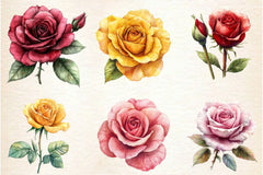 Spring Lithograph Roses Clipart Bundle - CraftNest - Digital Crafting and Art