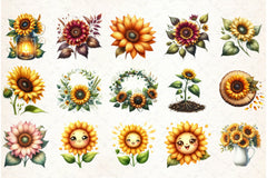 Sunflower Clipart Bundle - CraftNest - Digital Crafting and Art