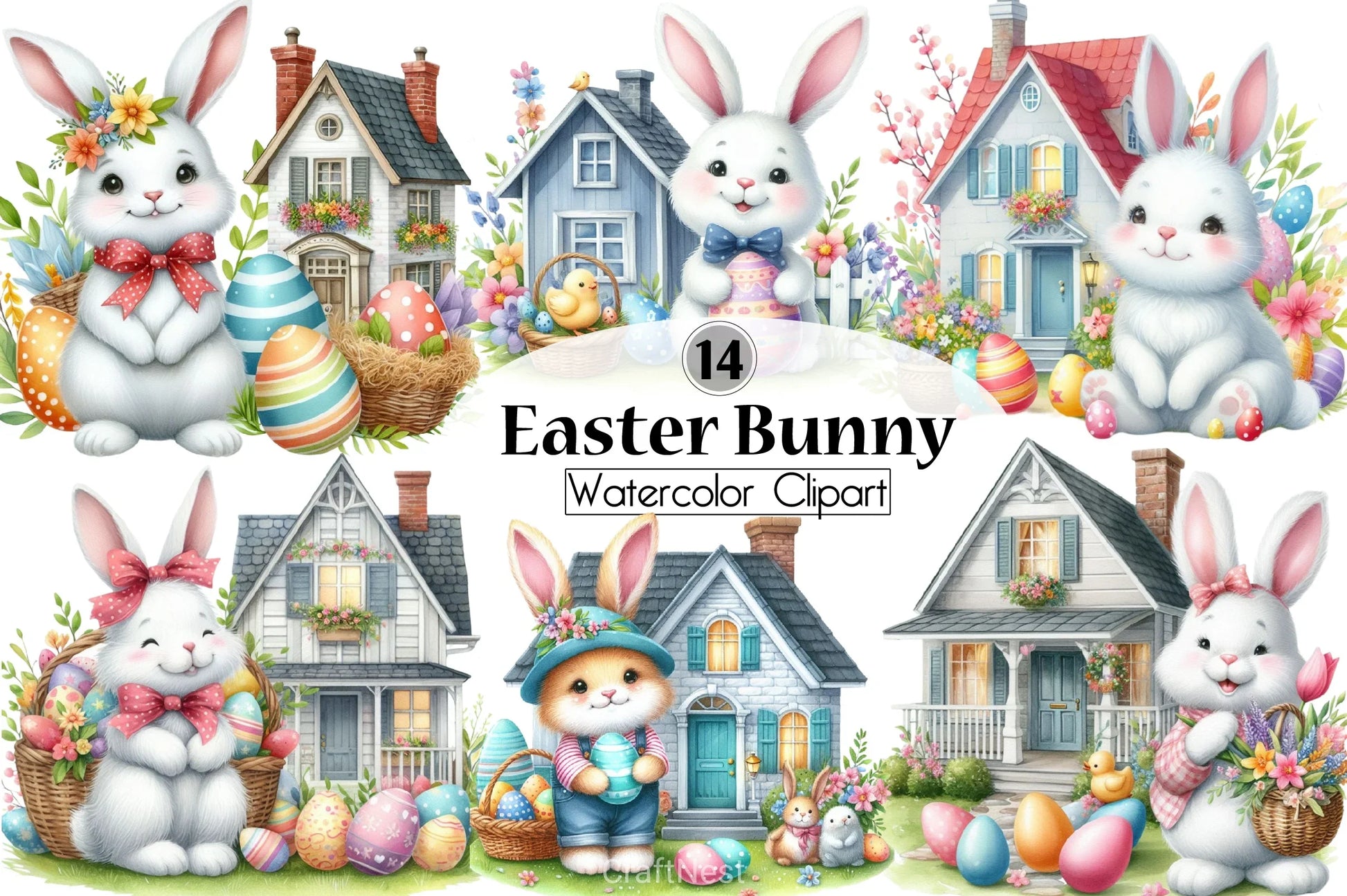 Easter Bunny Clipart Bundle 43 - CraftNest - Digital Crafting and Art