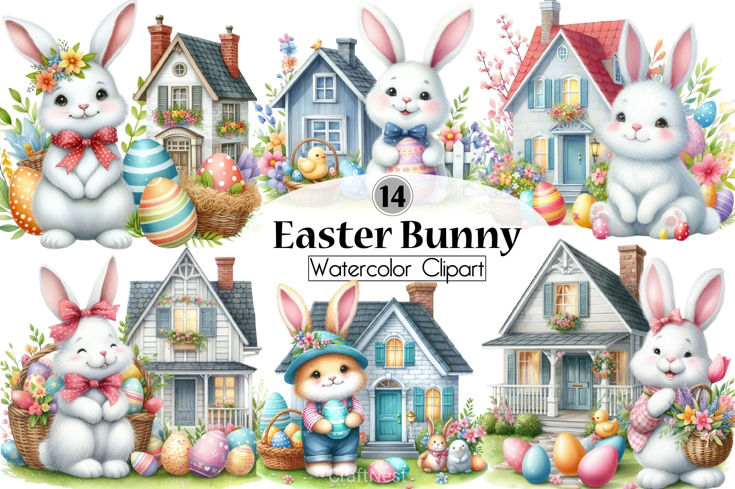 Easter Bunny Clipart Bundle 43 - CraftNest - Digital Crafting and Art