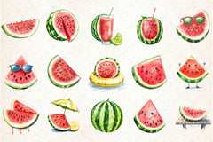 Summer Watermelon Clipart Bundle 9 - CraftNest - Digital Crafting and Art