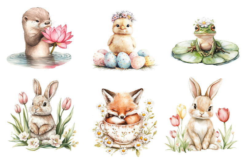 Cute Spring Animals Clipart Bundle - CraftNest - Digital Crafting and Art
