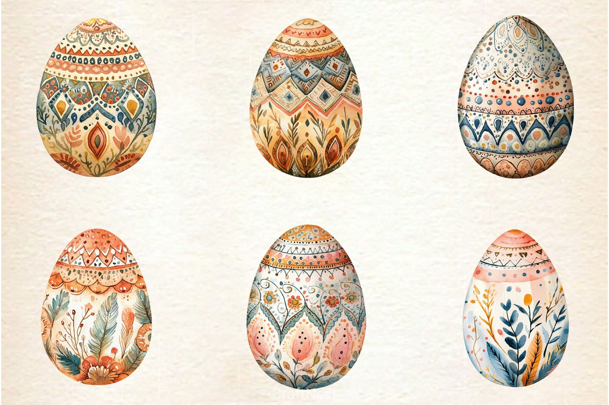 Boho Easter Eggs Clipart Bundle - CraftNest - Digital Crafting and Art