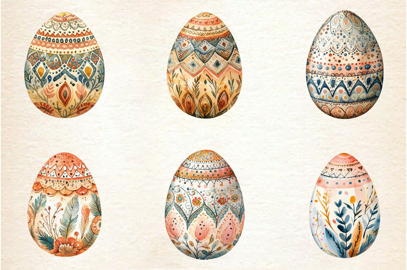 Boho Easter Eggs Clipart Bundle - CraftNest - Digital Crafting and Art
