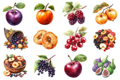 Autumn Fruits Clipart Bundle 5 - CraftNest - Digital Crafting and Art