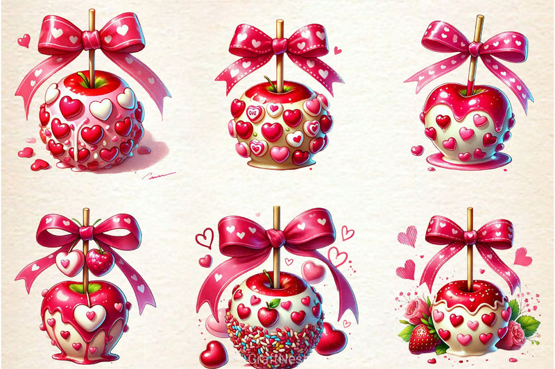 Valentine Candy Apple Clipart Bundle - CraftNest - Digital Crafting and Art