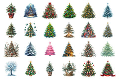 Christmas Tree Decorated Winter Clipart Bundle - CraftNest - Digital Crafting and Art
