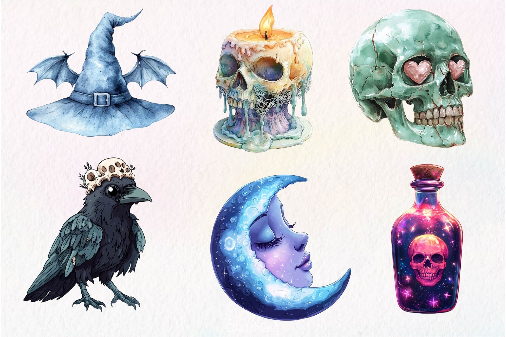 Pastel Gothic Halloween Clipart Bundle - CraftNest - Digital Crafting and Art