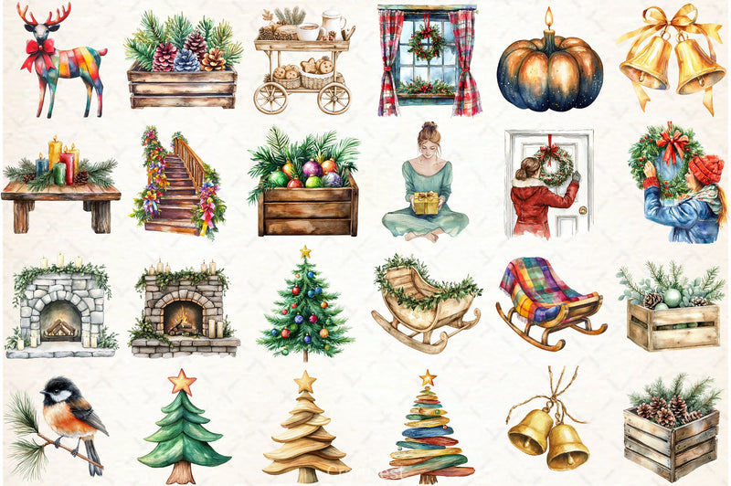 Farmhouse Christmas Clipart Bundle - CraftNest - Digital Crafting and Art