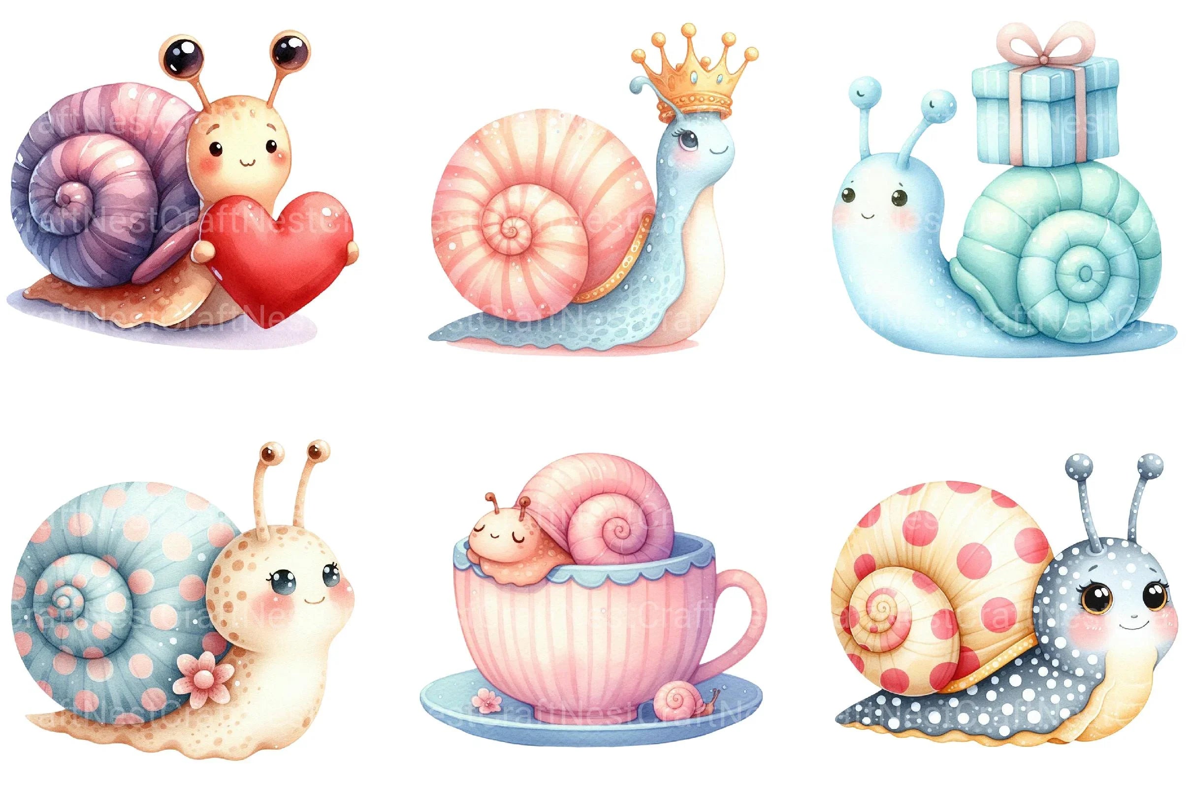 Cute Snail Clipart - CraftNest - Digital Crafting and Art