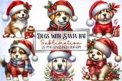 Dogs Santa Hat Clipart Bundle - CraftNest - Digital Crafting and Art