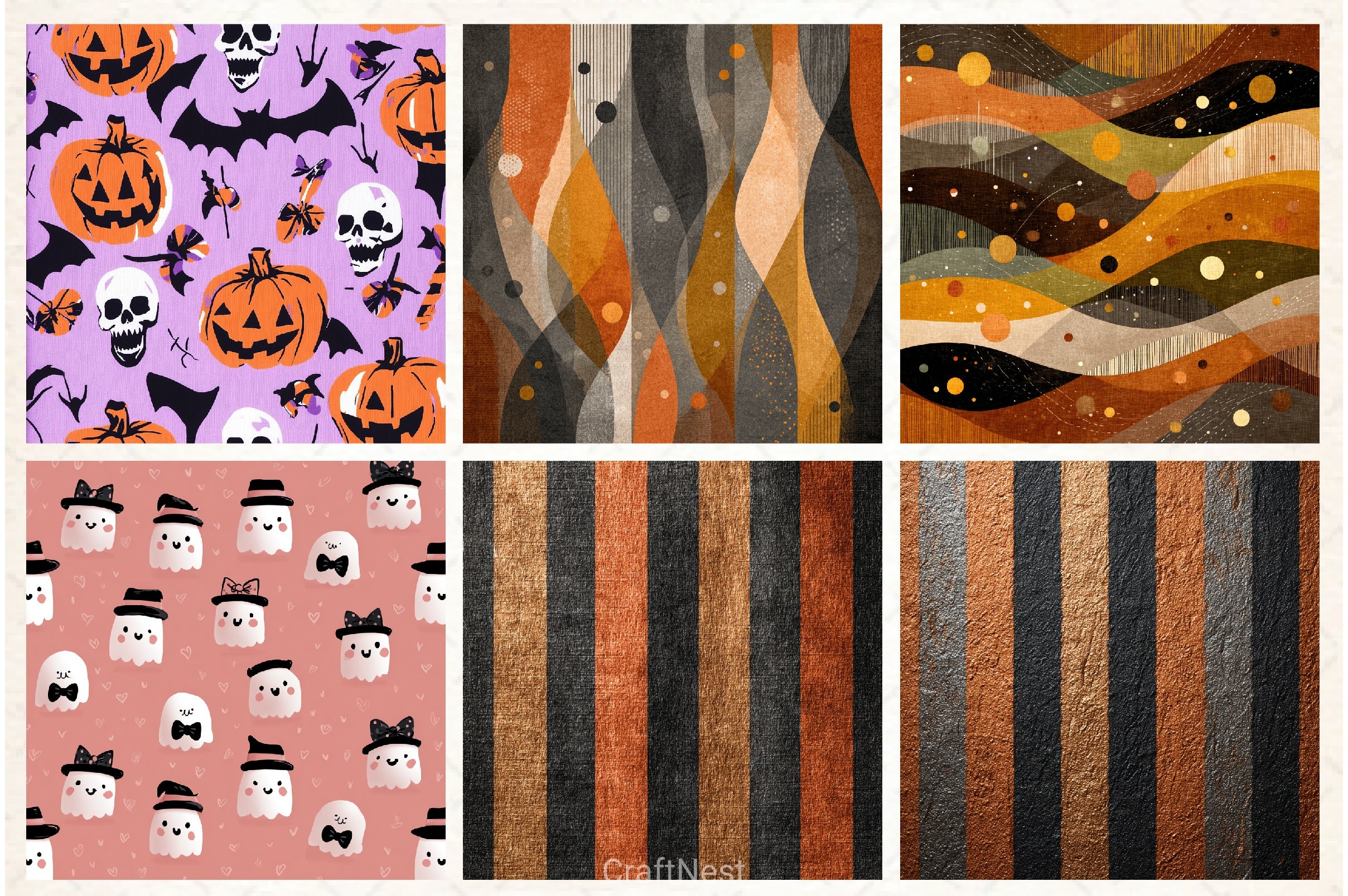 Halloween Digital Paper Pack 2 - CraftNest - Digital Crafting and Art