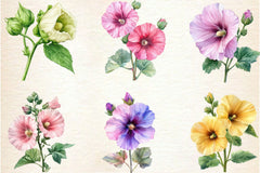 Hollyhock Clipart Bundle - CraftNest - Digital Crafting and Art