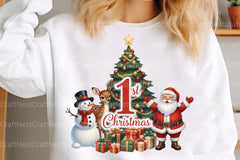 Red Santa Claus First Christmas Clipart Bundle - CraftNest - Digital Crafting and Art